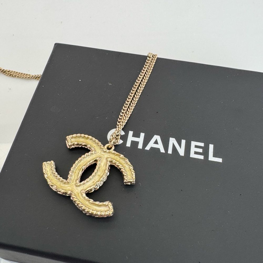 CHANEL Large Rhinestone Paved Gold and Silver Crystal Pendant Necklace - Picture 5 of 16